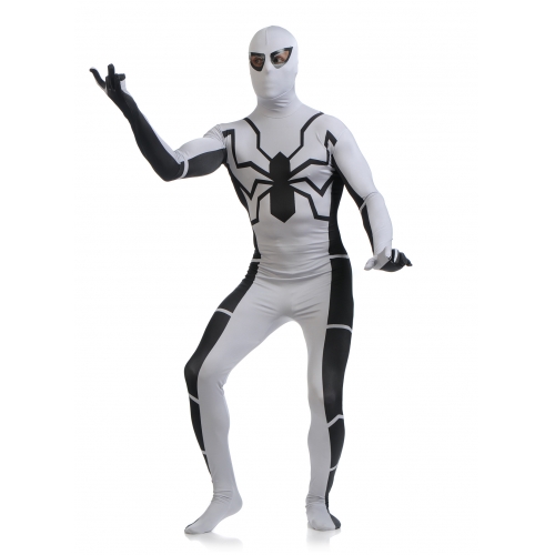 Full Body Spandex Spiderman Zentai White